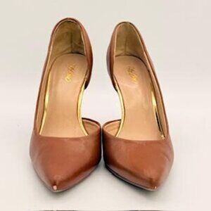 Qupid Pointed Toe Stiletto Heels Brown Faux Leather Women’s Size 7